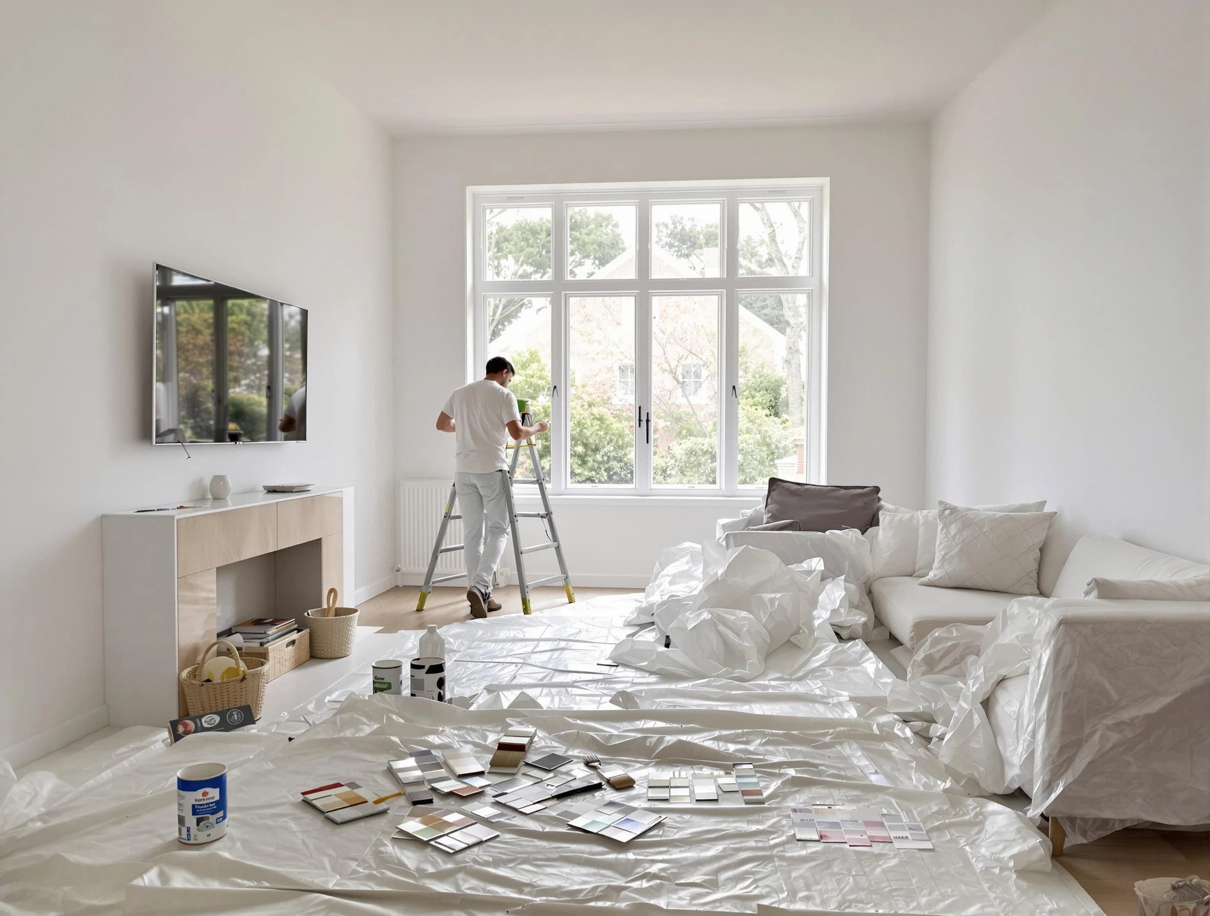 Macedonia House Painters professional applying interior paint in Macedonia, OH