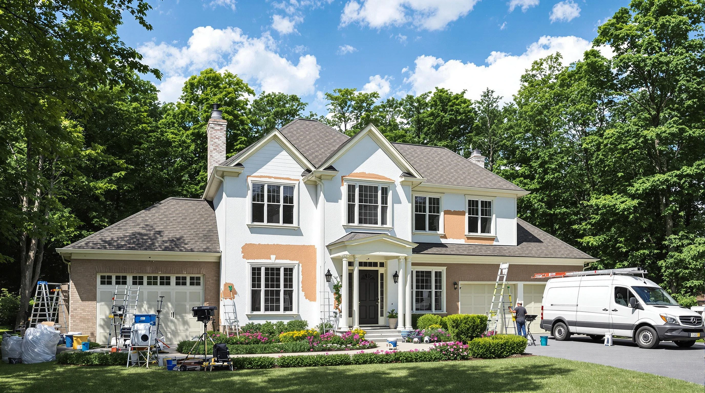 Macedonia House Painters painting crew working in Stow, OH